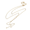 304 Stainless Steel Crystal Rhinestone Flat Round Star Pendant Y Tassel Lariat Necklaces for Women NJEW-F378-03G-4