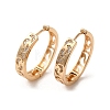 Brass Micro Pave Cubic Zirconia Hoop Earrings EJEW-C073-12KCG-1