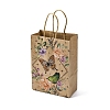 Flower Butterfly Pattern Kraft Paper Bags CARB-F012-03C-1