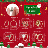  18Pcs 6 6 Style Santa Claus & Christmas Tree & Flower & Deer & Candy Cane Enamel Adjustable Rings Set RJEW-NB0001-03-2