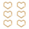 6Pcs Heart Alloy Spring Gate Rings FIND-TA0011-14A-2