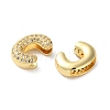 Rack Plating Brass Micro Pave Cubic Zirconia Slide Charms KK-C084-34G-C-2