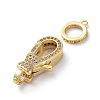 Brass Micro Pave Cubic Zirconia Lobster Claw Clasps ZIRC-G160-26G-2