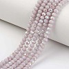 Electroplate Opaque Solid Color Glass Beads Strands X-EGLA-A034-P4mm-L08-1