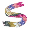 Natural Dyed White Jade & Synthetic Shoushan Stone Beads Strands G-Z135-C09-3