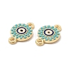 Alloy Connector Charms with Blue Enamel and Synthetic Turquoise FIND-H039-42G-2