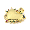 Heart Rack Plating Brass Micro Pave Colorful Cubic Zirconia Pendants KK-Z053-01G-2