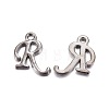 Gunmetal Plated Alloy Letter Pendants PALLOY-P097-03-R-1