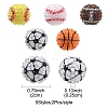 10Pcs 5 Colors Sport Theme Opaque Acrylic Resin Beads MACR-FS0002-05-4