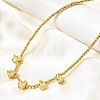 Brass Pave Cubic Zirconia Teardrop Pendant Round Beaded Necklaces NJEW-C121-01G-03-1