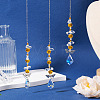 3Pcs Leaf Glass Hanging Suncatchers HJEW-TADJ0015-5