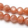 Natural Gemstone Sunstone Round Beads Strands G-E251-34-6mm-2