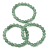 Natural Green Strawberry Quartz Round Beaded Stretch Bracelets for Women GG-CBA3F02-01-4