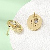 Brass Micro Pave Cubic Zirconia Stud Earrings EJEW-G471-13G-01-2