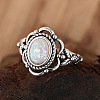 Alloy with Plastic Imitation Opal Finger Rings FS-WG4C942-04-3