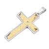 304 Stainless Steel Rhinestone Pendants STAS-B137-06GP-2