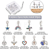 18Pcs 9 Style Rack Plating Alloy European Dangle Charms FIND-BC0002-62-2