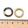Brass Micro Pave Cubic Zirconia Spring Gate Rings KK-M206-03G-01-1-3