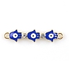 Alloy Evil Eye Enamel Connector Charms X1-FIND-TAC0016-24B-1