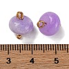 Natural White Jade Dyed Saucer Charms with Rack Plating Golden Tone Brass Bails KK-B103-17B-03-3