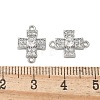 Brass Micro Pave Cubic Zirconia Connector Charms KK-U056-38P-3