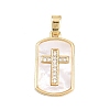 Brass Micro Pave Clear Cubic Zirconia Pendants KK-H273-37B-G-1