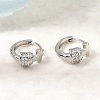 Cross Brass Micro Pave Cubic Zirconia Hoop Earrings KK-CBAEEA8-37P-1