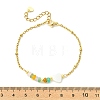Dyed Natural White Jade & Freshwater Shell Beads Link Bracelets BJEW-JB13683-5