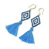 Glass Seed Beads & Brass Dangle Earrings for Women EJEW-MZ00800-03-4
