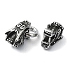 Tibetan Style 304 Stainless Steel Spring Gate Rings FIND-Z046-04AS-02-3