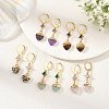 Natural Gemstone Leverback Dangle Earrings EJEW-JE07371-1