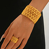 Elegant Alloy Hollow Cuff Bangle & Ring Set YH4609-4