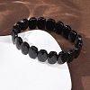 Natural Obsidian Faceted Beaded Stretch Bracelets for Women BJEW-K251-07J-3