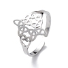 Sailor's Knot 304 Stainless Steel Hollow Open Cuff Ring for Men Women RJEW-E073-05P-1