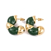 C-Shaped Brass Enamel Stud Earrings for Women EJEW-G391-19G-01-1