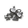 Brass Micro Pave Clear Cubic Zirconia Pendants CU-CBA9FFD-03B-2