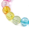 7.5mm Faceted Round Transparent Acrylic Beaded Stretch Bracelets BJEW-JB10249-02-2