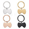 4Pcs 4 Styles Stainless Steel Keychains KEYC-TA0004-81D-1