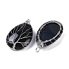 Natural Black Onyx(Dyed & Heated) Big Pendants KK-F868-30P-01-2