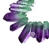 Two Tone Spray Painted Natural Quartz Crystal Points Beads Strands G-Q610-03F-3