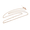 1mm Rack Plating Brass Cable Chain Adjustable Slider Necklaces for Women Men MAK-L044-04RG-1