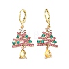 Christmas Alloy Rhinestone Hoop Earrings LS-EJEW-F399-02G-2