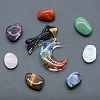 7 Chakra Tumbled Stone & Moon Pendant Necklace Mixed Natural Gemstone Healing Stones Set PW-WG21137-02-2