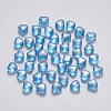 Transparent Spray Painted Glass Beads X-GLAA-R211-02-B02-1