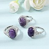 Brass Micro Pave Cubic Zirconia Finger Rings CU-CBA260E-13P-1