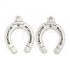 Tibetan Style Alloy Horseshoe Pendants TIBEP-23708-AS-RS-3