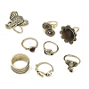 Alloy with Acrylic Finger Rings Sets RJEW-Z119-01AG-2