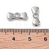 Brass Pave Clear Cubic Zirconia Bowknot Multi-Strand Links KK-B102-37A-01P-3