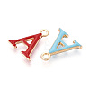 Rack Plating Alloy Enamel Pendants ENAM-T024-53A-G-2