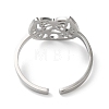 304 Stainless Steel Open Cuff Ring RJEW-C063-02P-3